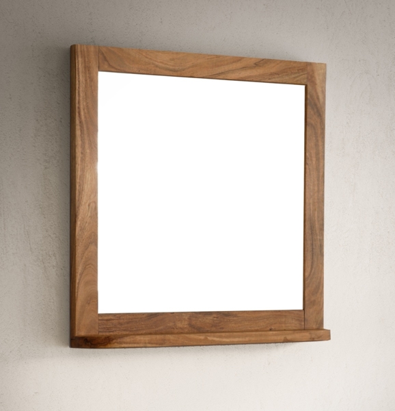 Badspiegel 70x70cm 'Atlantic' Akazie massiv