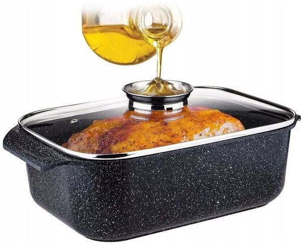 KlönBerg Bräter Bräter ideal zum Braten von Enten und Gänsen, Steinbeschichtung, Aluminiumguss, Aluminium, Edelstahl, Keramik (Multifunktional, geeignet zum Kochen, Braten und Backen!, 2-tlg, Es ist eine perfekte Geschenkidee für jeden Anlass), Innovat...