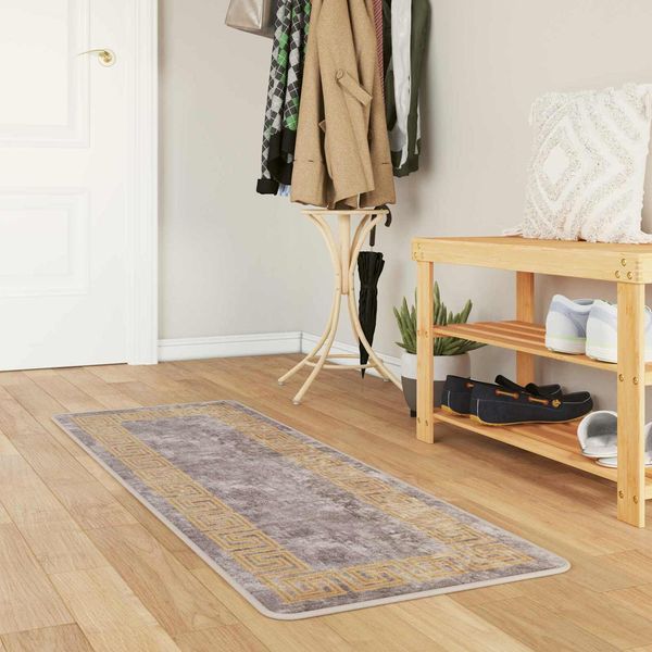 vidaXL Teppichläufer MARSA Grau 50 x 150 cm Polyester und PVC 42023345