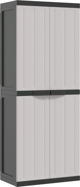 vidaXL Gartenschrank Grau und Schwarz 65x37x165 cm PP 364201
