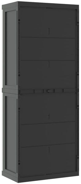 vidaXL Gartenschrank Grau und Schwarz 65x37x165 cm PP 364201 Bild 6