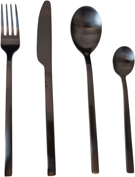 4 teiliges Besteck im angesagtem Matt Schwarz