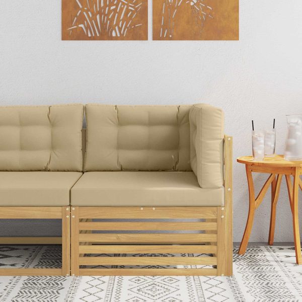 vidaXL Outdoor Ecksofa Massivholz Akazie Weiß 901575