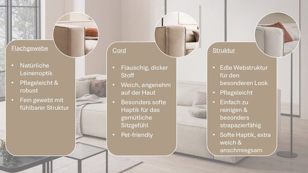 LeGer Home by Lena Gercke 3-Sitzer PIARA XXL, Sofa mit Kedernaht in Cord, Leinenoptik o. Strukturstoff, schwarze Füße, bequemer Sitzkomfort, extra tiefe Sitzfläche