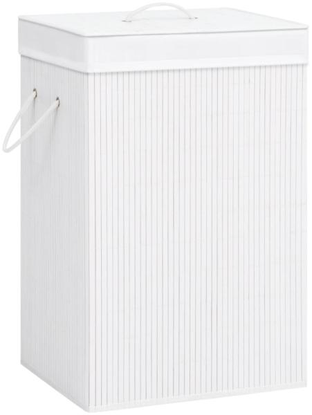 vidaXL Bambus-Wäschekorb mit 2 Fächern Weiß 72 L 320743