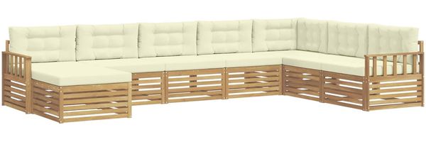 vidaXL Outdoor-Sofagarnitur mit Kissen 8 pcs Weiß und Creme 3390955 Bild 2