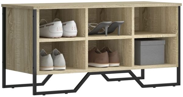 vidaXL Schuhregal Sonoma-Eiche 90x38x45,5 cm Holzwerkstoff 848640