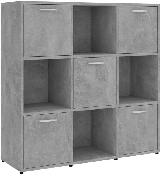 Bücherregal | Standregal Betongrau 90x30x90 cm Holzwerkstoff