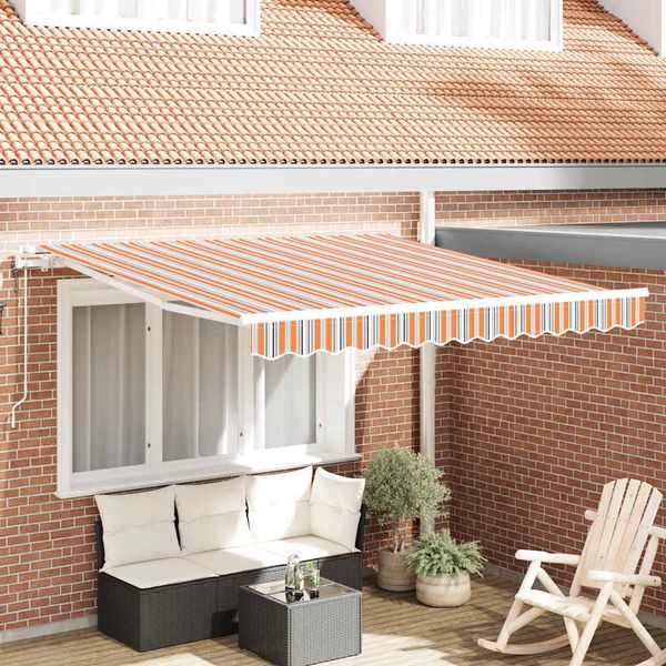 vidaXL Ausziehbare Markise Mehrfarbig 300 x 250 cm Stoff und Aluminium 3329999