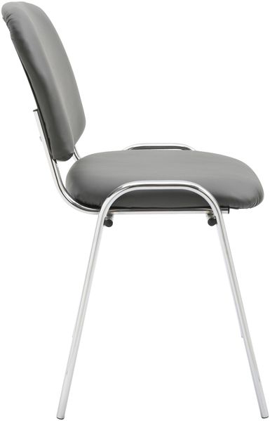 CLP Stuhl Ken Chrom Kunstleder stapelbar und mit modernem Design,grau Bild 4