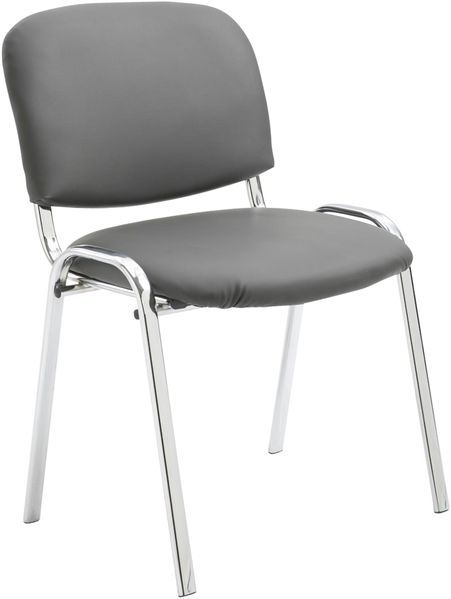 CLP Stuhl Ken Chrom Kunstleder stapelbar und mit modernem Design,grau