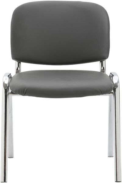 CLP Stuhl Ken Chrom Kunstleder stapelbar und mit modernem Design,grau Bild 3