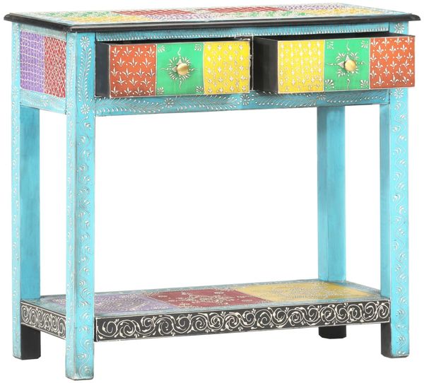 Konsolentisch, Beistelltisch, Konsole Handbemalt 80×35×75 cm Mango Massivholz