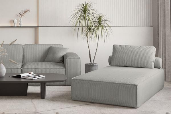 Chaiselongue Sezlong Liege CELES PREMIUM in Stoff Scala Grau