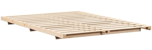 vidaXL Bodenbettgestell Braun 160 x 200 cm Massivholz Kiefer 873064