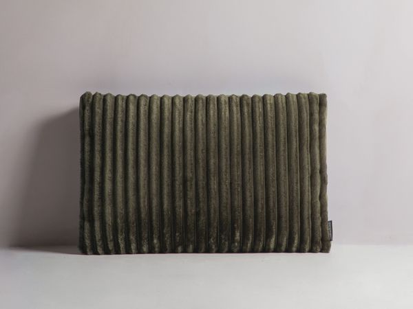 Micadoni Kissen Stripy Kord, Samt Moßgrün, Grün