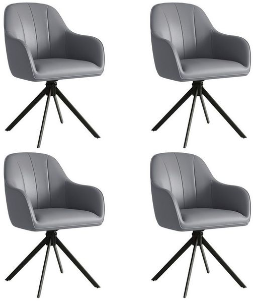 HawthyHome Polsterstuhl 360° drehbar mit Armlehne und Metallbeinen, 4-Fußstuhl (4 St), Moderner Küchenstuhl Esszimmerstuhl für Wohnzimmer & Büro