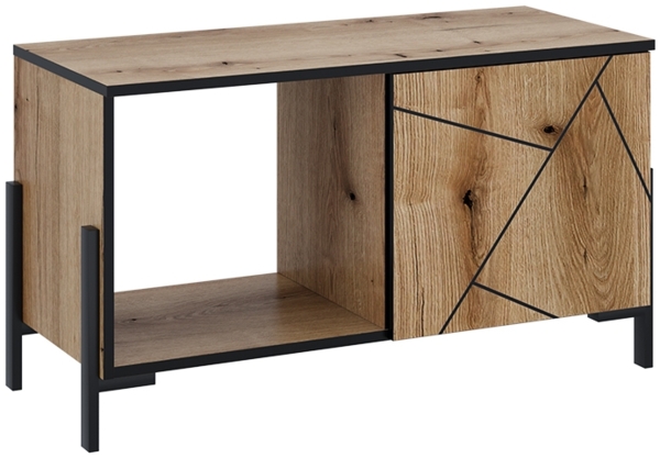 Couchtisch Hatto Eiche 90 x 39.7 cm mit 1 Tür Vicco