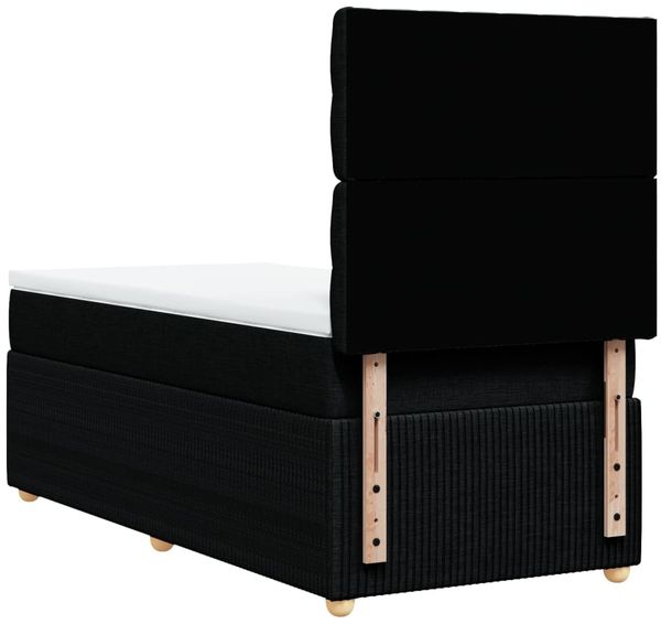 vidaXL Boxspringbett mit Matratze Schwarz 90x190 cm Stoff 3294220 Bild 8