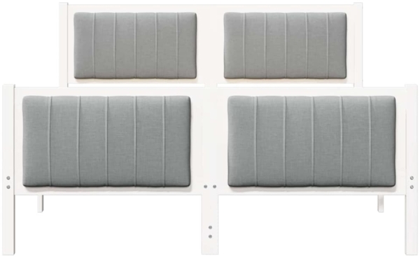 vidaXL Bettgestell Weiß und Hellgrau 140 x 200 cm Massivholz Kiefer 3394322 Bild 4