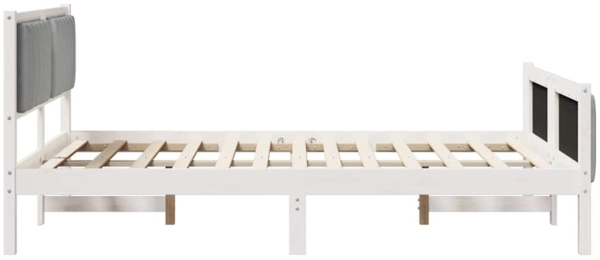 vidaXL Bettgestell Weiß und Hellgrau 140 x 200 cm Massivholz Kiefer 3394322 Bild 5