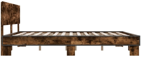vidaXL Bettgestell Räuchereiche 200x200 cm Holzwerkstoff und Metall 3280174 Bild 4