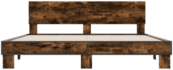 vidaXL Bettgestell Räuchereiche 200x200 cm Holzwerkstoff und Metall 3280174 Bild 3