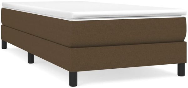 vidaXL Polsterbett, Stoff, 25,0 cm, Dunkelbraun, 100x200 cm, mit Lattenrost, Schwarz Bild 2
