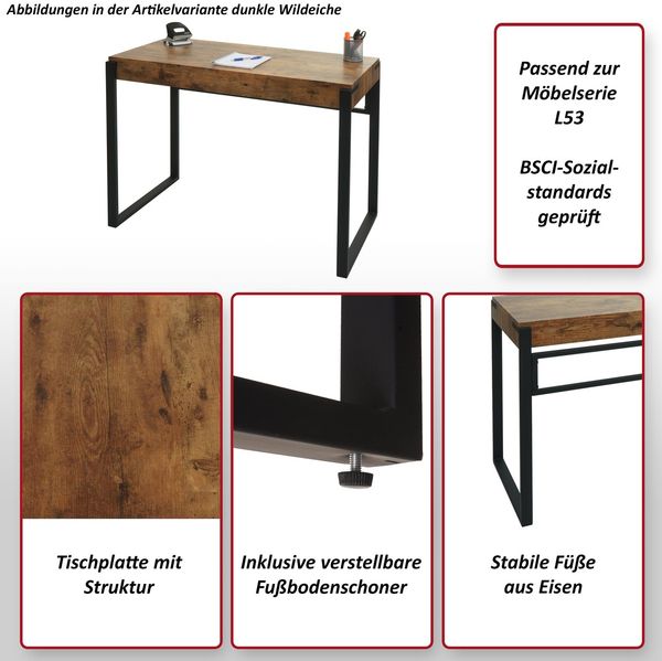 Konsolentisch HWC-L53, Telefontisch Arbeitstisch Beistelltisch Ablagetisch, Metall 80x100x54cm ~ Marmor-Optik grau Bild 2