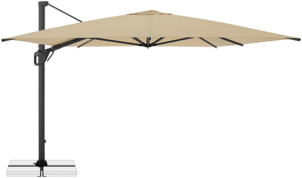 Doppler Sonnenschirm / Ampelschirm "LIFE 300 x 400 Side", sand, 300 x 400 cm