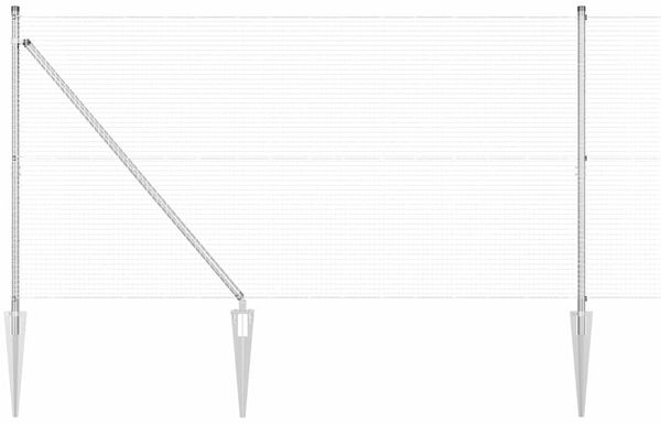 vidaXL Schweißdrahtzaun mit Spikes 10 x 1,4 m Verzinkter Stahl Silber 3351936 Bild 2