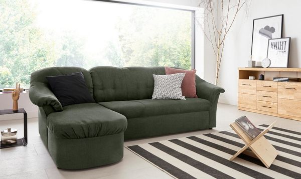 DOMO collection Ecksofa Pegnitz, elegante Rückensteppung, kompakte Stellmaße 238/141cm, L-Form, wahlweise mit Bettfunktion