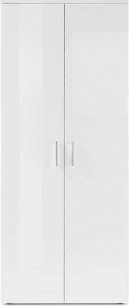 Schuhschrank LINCOLN Garderobenschrank Flurschrank Dielenschrank weiß glanz 80 cm