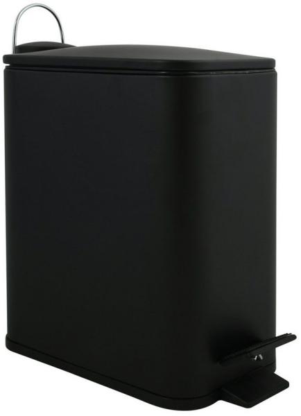 Spirella Kosmetikeimer 5 Liter Edelstahl mit Absenkautomatik und Inneneimer "Erik" Badezimmer Mülleimer Softclose Abfalleimer schwarz