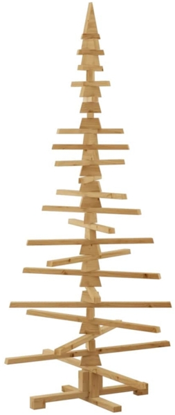 vidaXL Holz Weihnachtsbaum mit Ständer Braun 180 cm Massivholz Kiefer 42016701