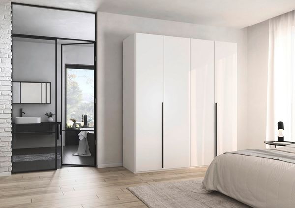 rauch Drehtürenschrank Kleiderschrank Schrank Garderobe Wäscheschrank BESTSELLER MONTCLAR (3 Ausstattungen BASIC/CLASSIC/PREMIUM (SOFT-CLOSE), Breiten 201-400 cm) Front in Glas/Hochglanz/Dekor/Grauspiegel in 5 Breiten MADE IN GERMANY