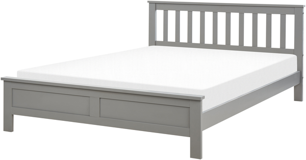 Bett mit Lattenrost MAYENNE 140 x 200 cm Holz Grau