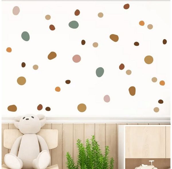 Montegoni Wandsticker 42 Stück Böhmen Stil unregelmäßigen Kreis Steine Wandaufkleber (Wandtattoo für Schlafzimmer,kinderzimmer,Wand deko), wasserdichte,abnehmbare