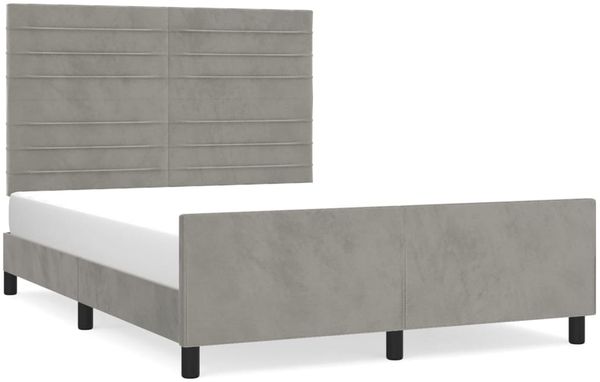 Doppelbett, Bettgestell Modernen ohne Matratze Hellgrau 140x190 cm Samt d2448e