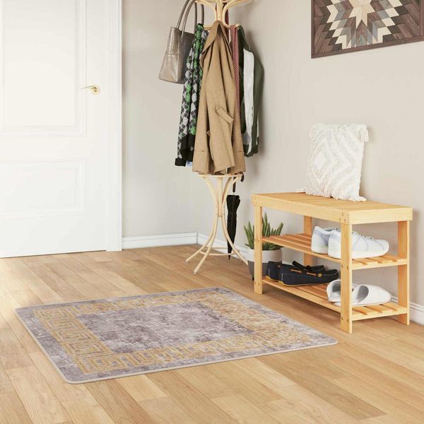 vidaXL Teppichläufer MARSA Grau 100 x 100 cm Polyester und PVC 42023358