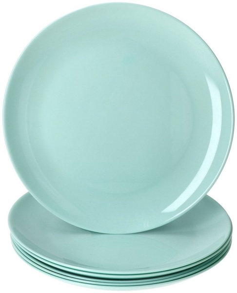 MamboCat Speiseteller 6er Set Mint flache Speiseteller aus Glas 24,4cm Grillplatte
