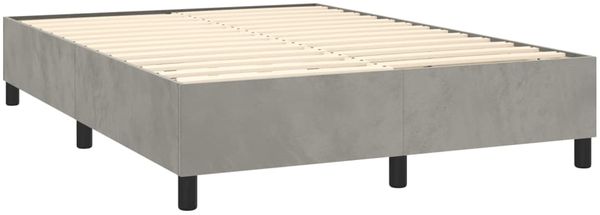 vidaXL Boxspringbett mit Matratze & LED Hellgrau 140x200 cm Samt 3136305 Bild 5