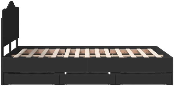 vidaXL Bettrahmen mit Schubladen Schwarz 120 x 190 cm Ingenieurs Holz 3413437 Bild 9