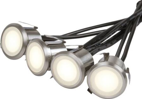 Garden Decklight für Holzterrasse Garden Kit mit 4 Leuchten 4 × 20 lm 4 5W IP67. Trafo und Kabel inklusive (PROFESSIONELL)