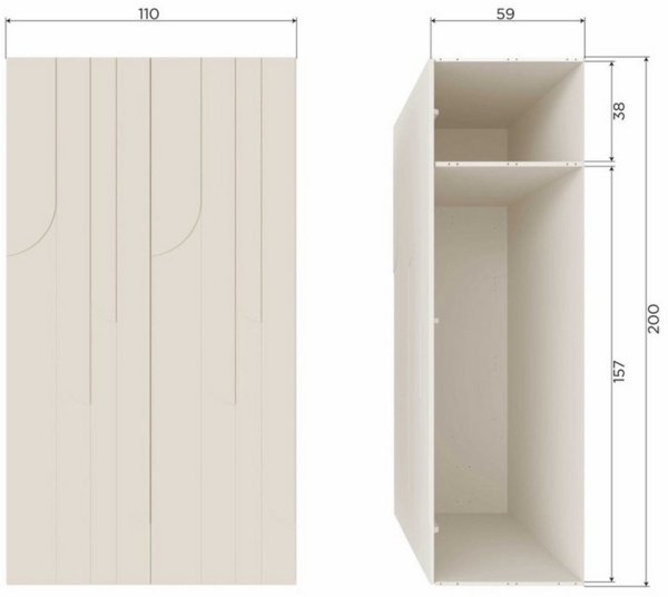 WOOOD Kleiderschrank Rain aus Kiefernholz, Dust Push-to-Open-System Bild 2