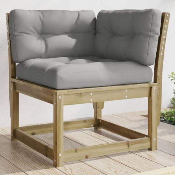 vidaXL Garten-Ecksofa mit Kissen 73x73x78 cm Kiefernholz Imprägniert 844688