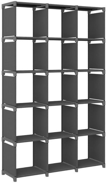 vidaXL Würfel-Regal 15 Fächer Grau 103x30x175,5 cm Stoff 322620