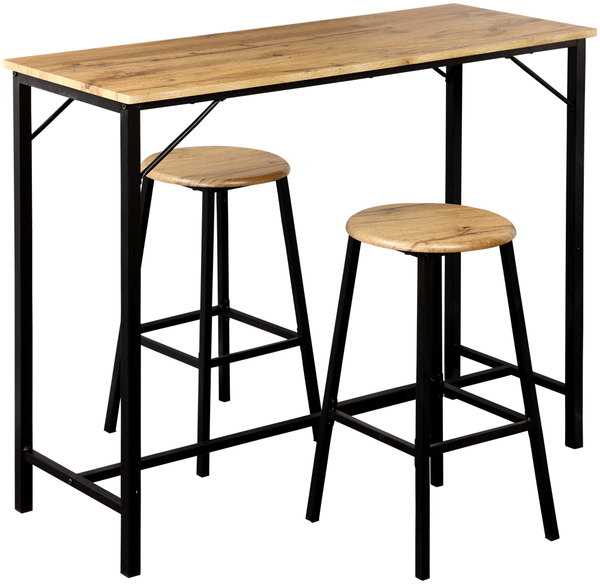 KESPER 1597813 Küchenbar 3tlg, FSC / Tisch mit zwei Hockern
