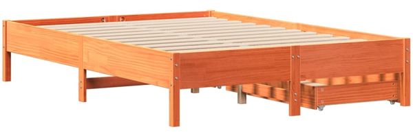 vidaXL Massivholzbett ohne Matratze Wachsbraun 160x200 Kiefernholz 3301706 Bild 8