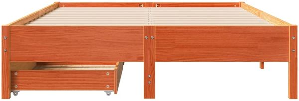 vidaXL Massivholzbett ohne Matratze Wachsbraun 160x200 Kiefernholz 3301706 Bild 4